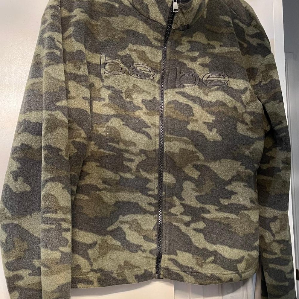 BeBe Camouflauge Jacket, Sz XL Three Shades of Green